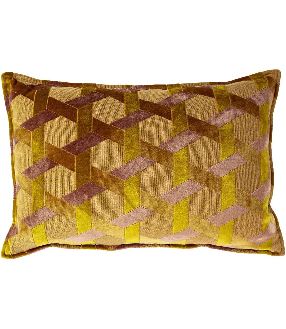 Paoletti Delano Cushion Cover (Ochre Yellow/Blush Pink) - UTRV2025