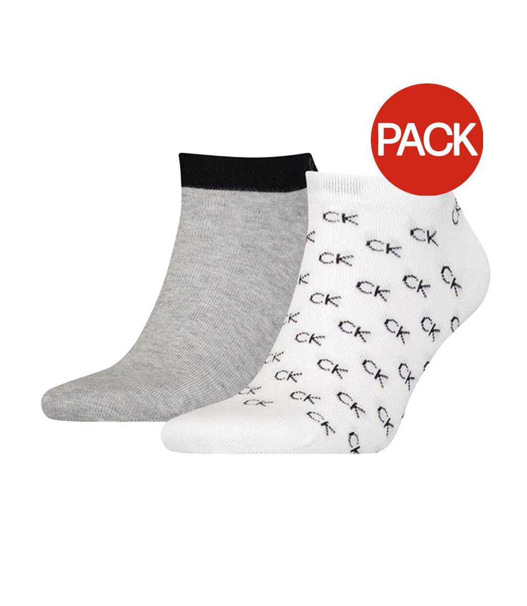 Socquettes Motif/style Imprimé Intégral Homme Blanc Gris Calvin Klein-1