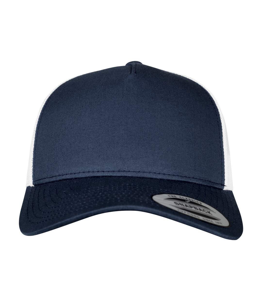 Casquette trucker adulte bleu marine / blanc Flexfit-4