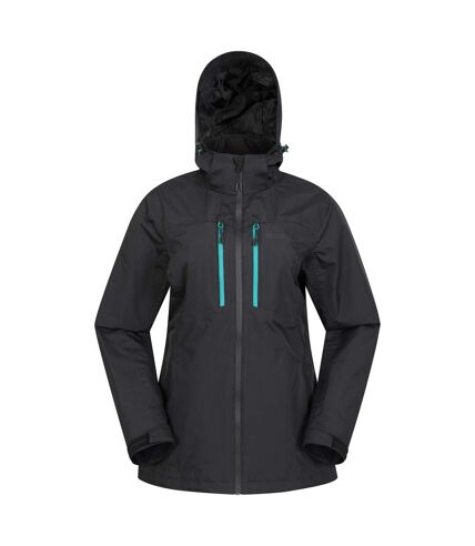 Womens/ladies rainforest ii extreme waterproof jacket jet black Mountain Warehouse