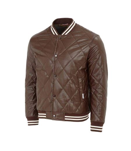 Mens Snap Bomber Jacket Coffee Firetrap