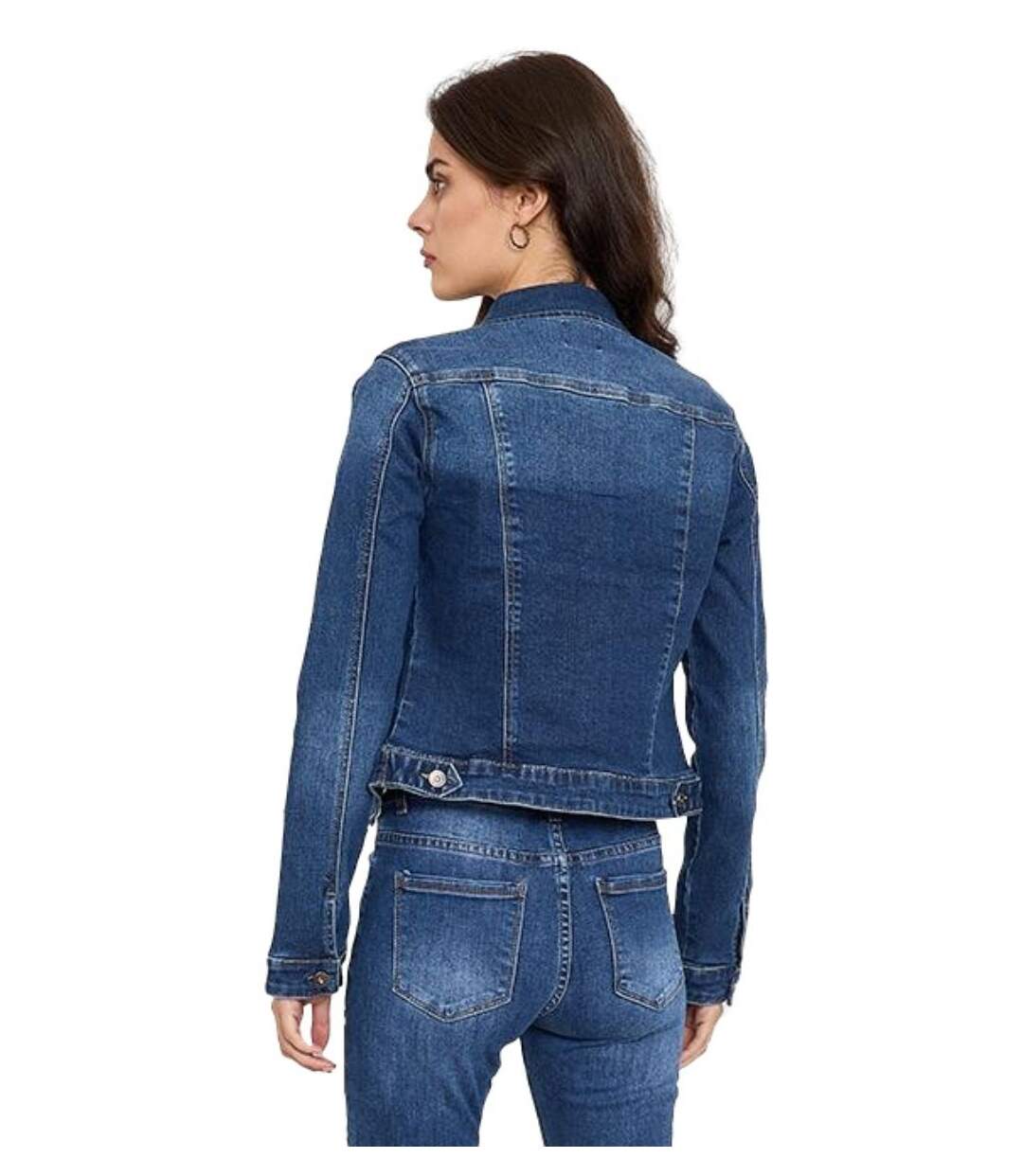 Blouson femme manches longues - Veste en jean court - Couleur stone used-4