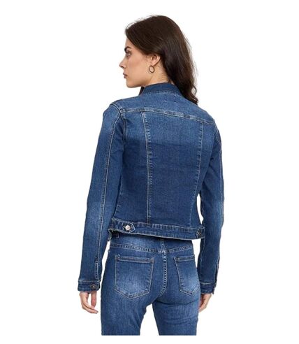 Blouson femme manches longues - Veste en jean court - Couleur stone used