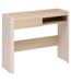 Console effet bois 1 tiroir ROUNDY - Beige-1