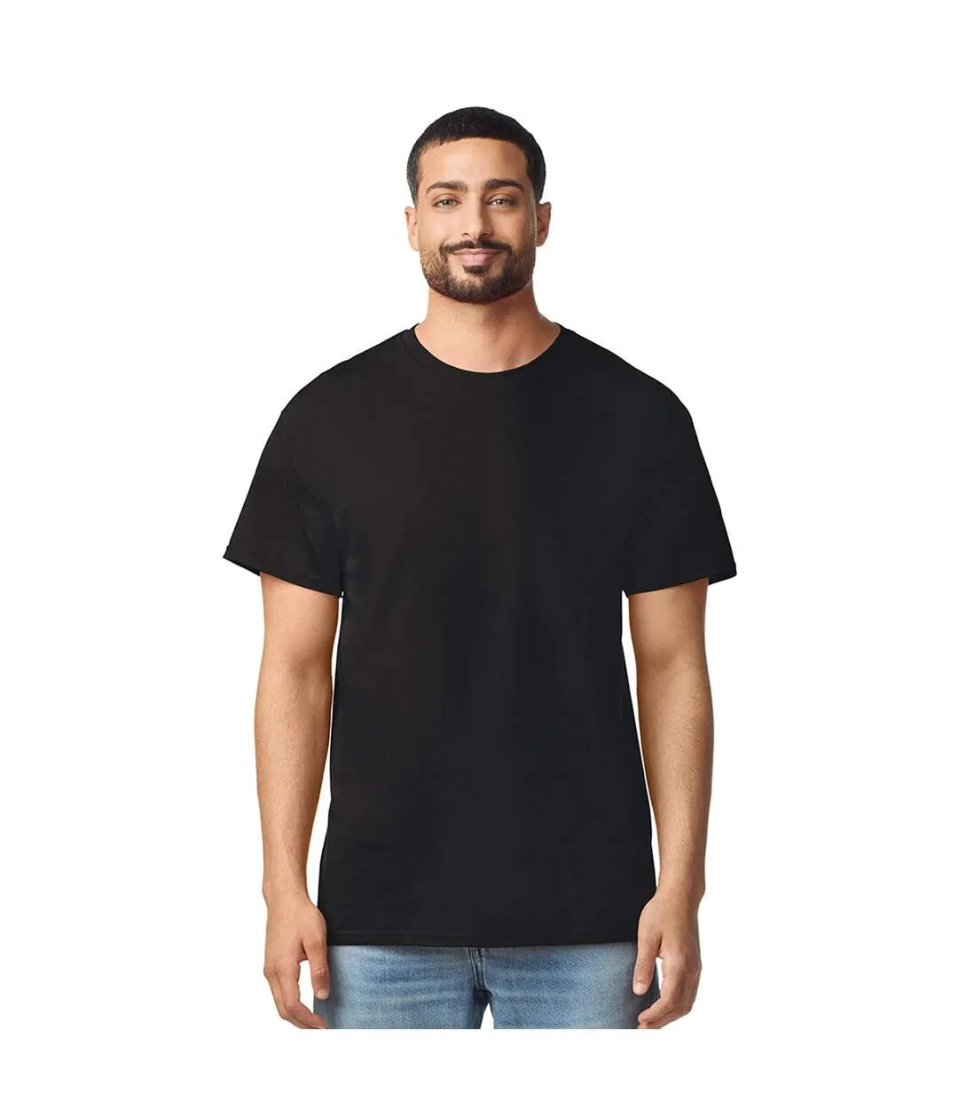 T-shirt Uni Manches Courtes En Coton Homme Noir Gildan-1