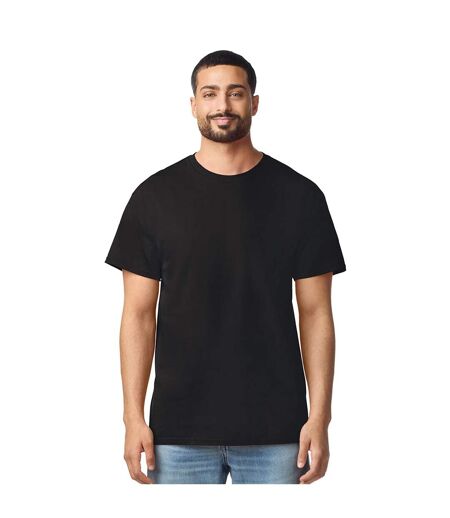 T-shirt Uni Manches Courtes En Coton Homme Noir Gildan