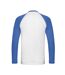 Mens Contrast Long-sleeved Baseball T-shirt White Royal Blue Fruit Of The Loom-2