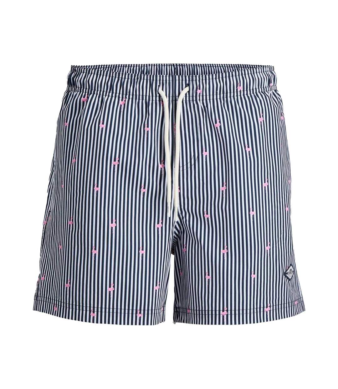 Short De Bain Motif/style Rayé Homme Bleu Marine Foncé Jack And Jones-1