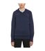 Womens/ladies Plain Drawstring Hoodie Navy Marl Callaway-1