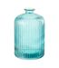 Vase Bouteille en Verre Stripe 23cm Bleu Aqua-1