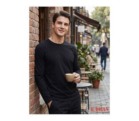 Tee-shirt Manches Longues Homme K-Dran KH0008N Noir