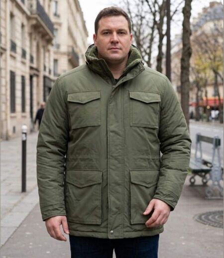 CHALLENGER PAR2001A — Parka doublée kaki : protection thermique et déperlante