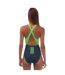 Maillot De Bain 1 Pièce Style 3 Rayures Femme Bleu Sarcelle Adidas-2