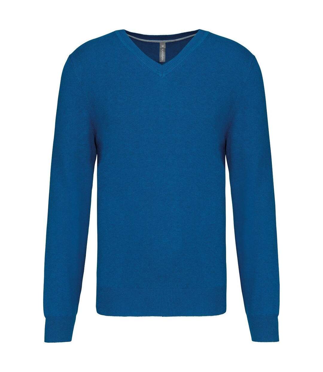 Pull premium col V - Homme - K982 - bleu heather