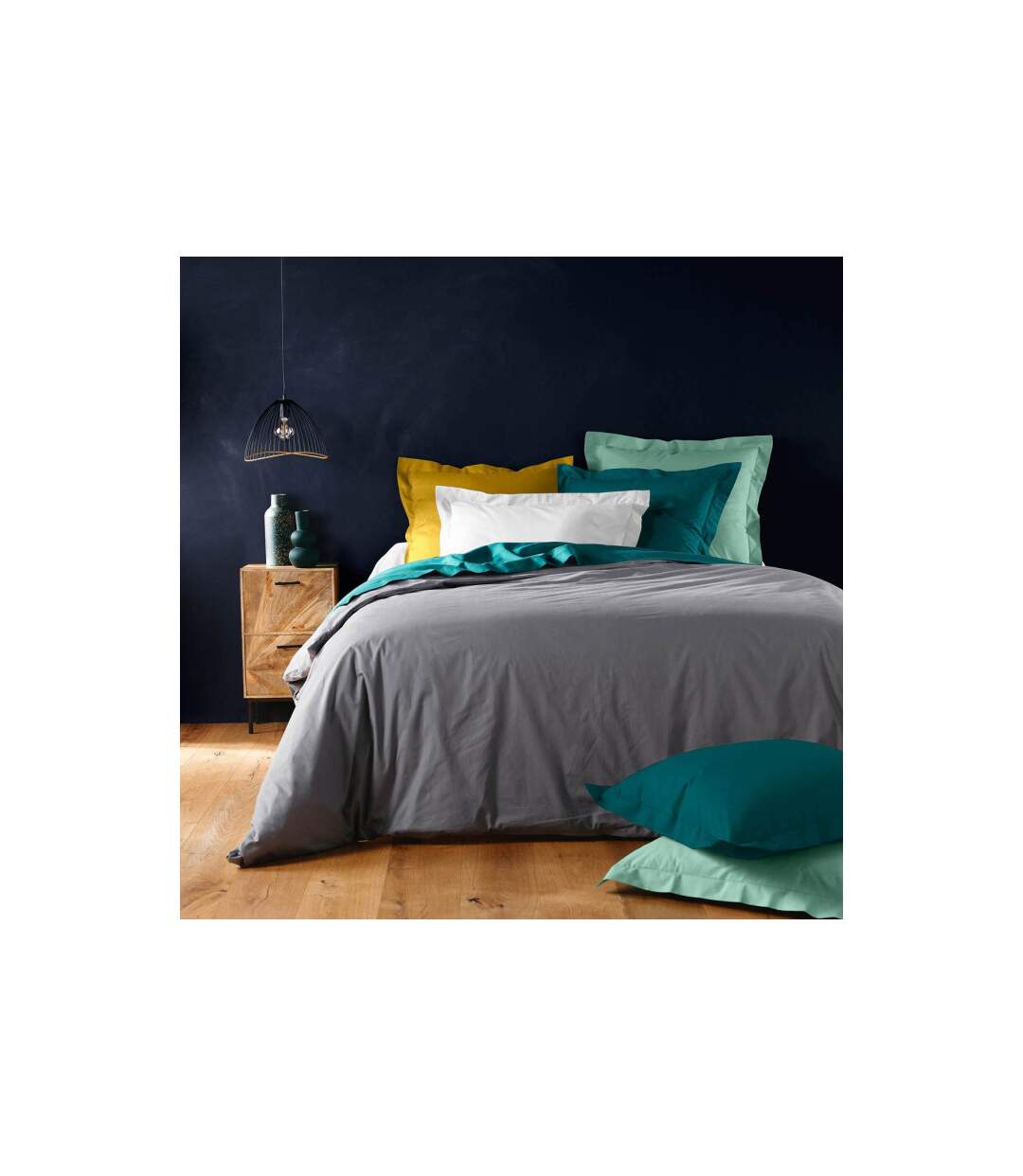 Housse de Couette Lina 140x200cm Anthracite-3