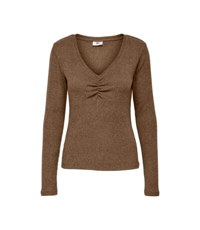 Top Manches longues Marron Femme JDY Lucca - L