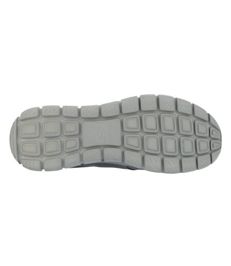 Mens track syntac coated leather trainers charcoal Skechers