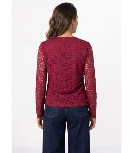 T-shirt dentelle manches longues