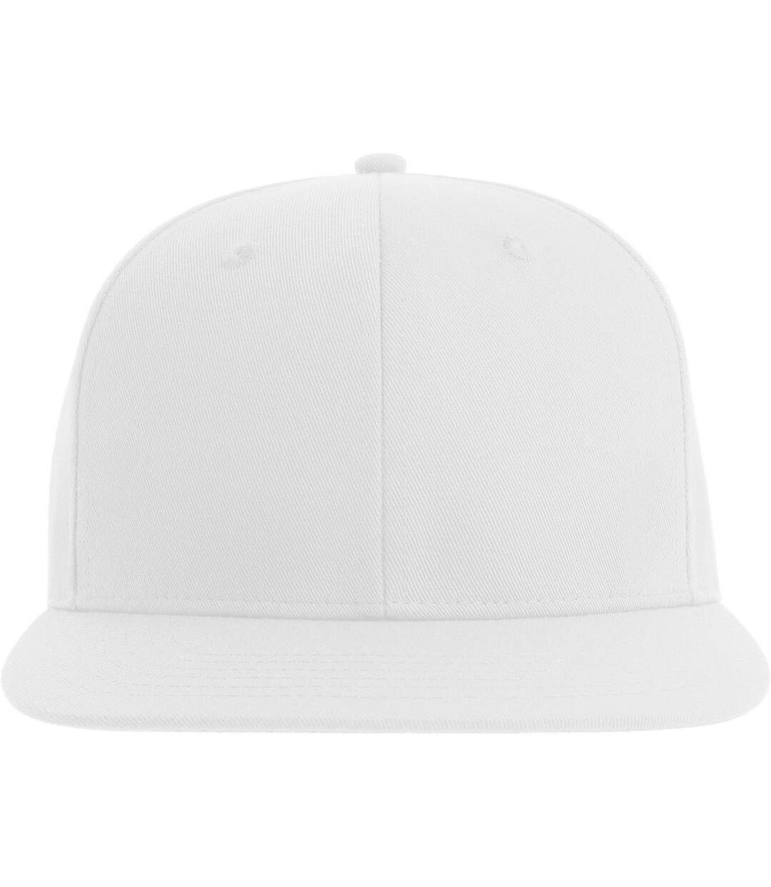 Unisex adult james 6 panel recycled polyester snapback cap white Atlantis-1