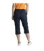 Womens/ladies anyar ripstop 3/4 length trousers navy Weird Fish-4
