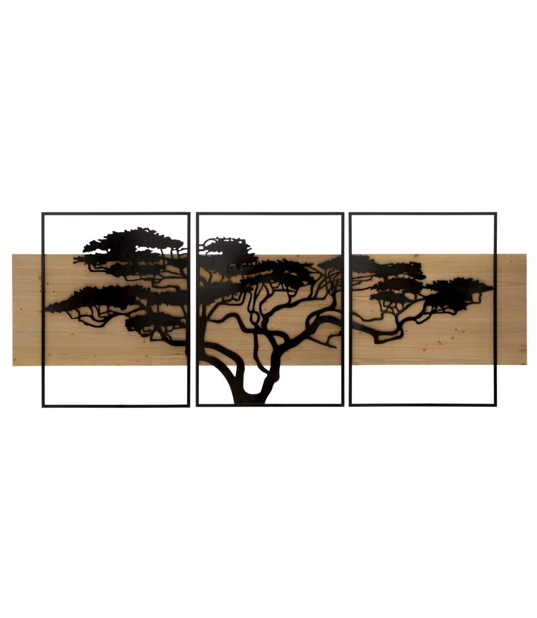 Déco Murale Encadrée Lahos 204cm Naturel & Noir-1