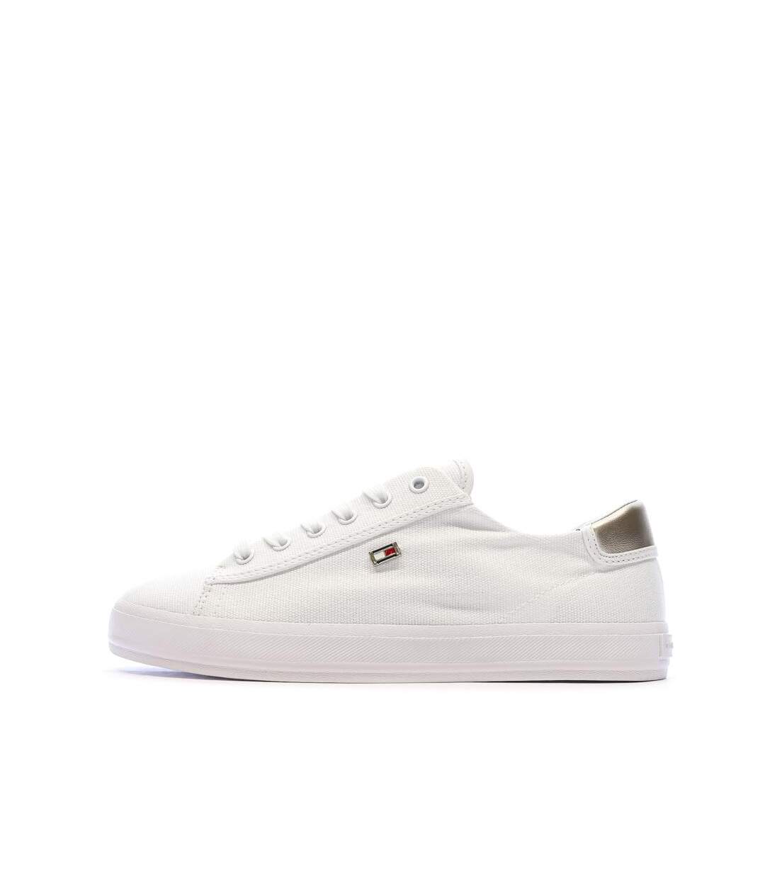 Baskets blanches femme tommy hilfiger vulc canvas lace up-1