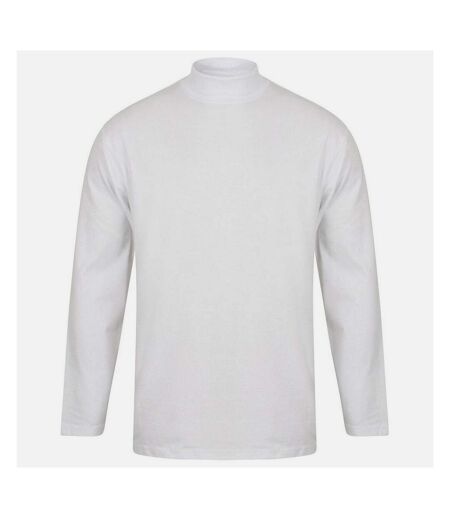 Henbury Mens Roll Neck Long-Sleeved Top (White)