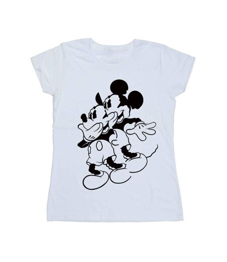 Disney T-shirt en coton Mickey Mouse Shake Femme/Ladies (Blanc) - UTBI33195