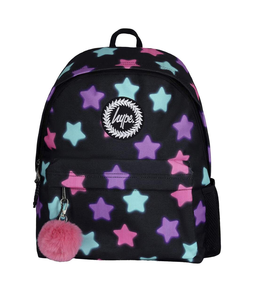Unisex Black Star Print Backpack with Padded Straps | School Travel Bag-1