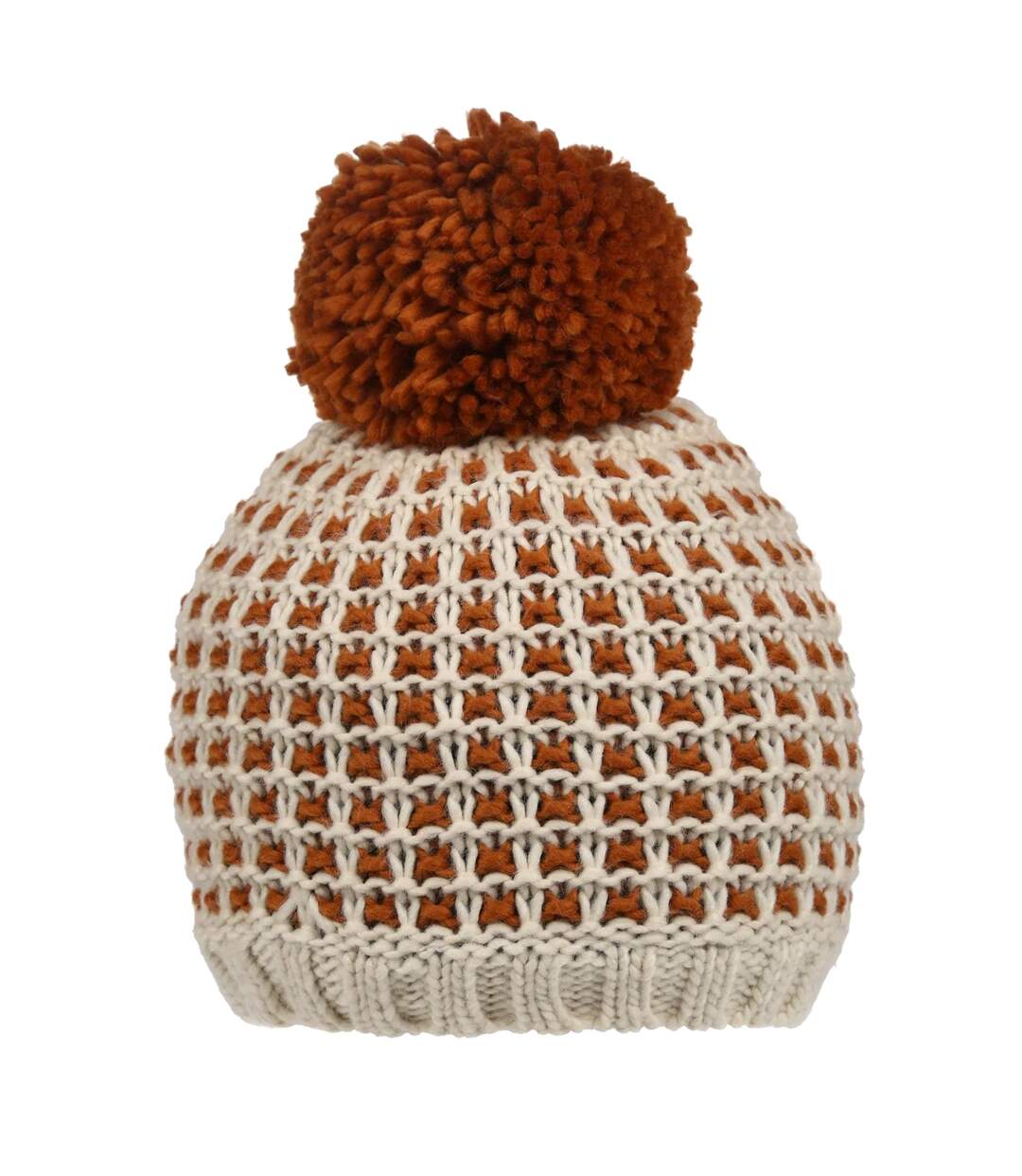 Bonnet Motif/style Pompon Dalary Femme Beige Clair Cuivre Regatta-2