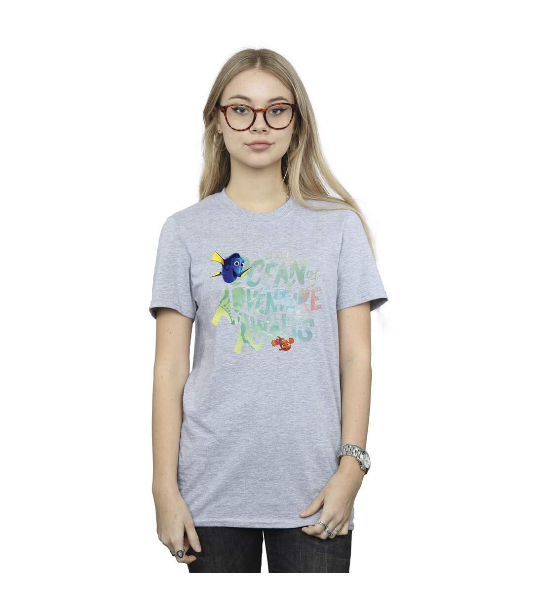 Disney - T-shirt FINDING DORY OCEAN OF ADVENTURE - Femme (Gris chiné) - UTBI23047-2