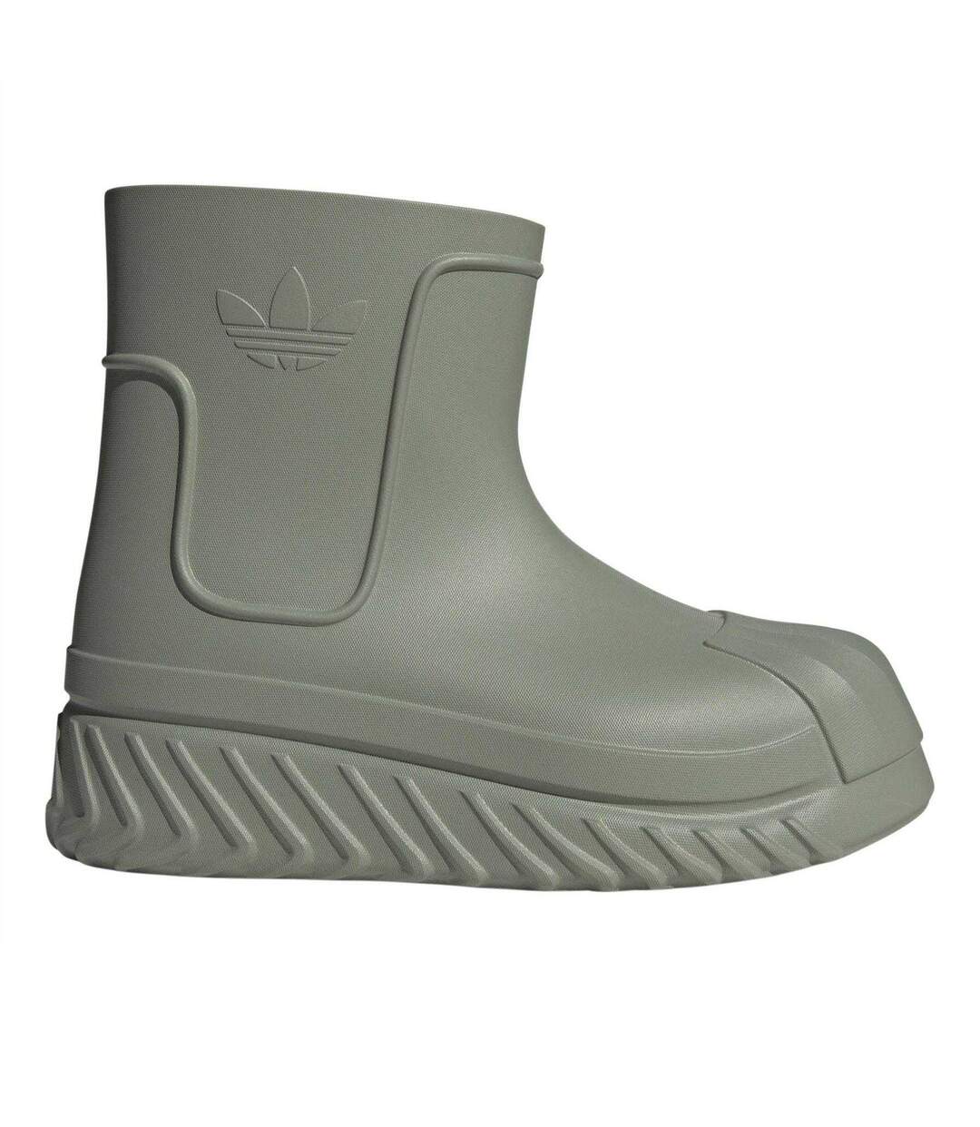 Womens/ladies Superstar Bluetooth Chunky Flat Snow Boots Silver Green Adidas-1