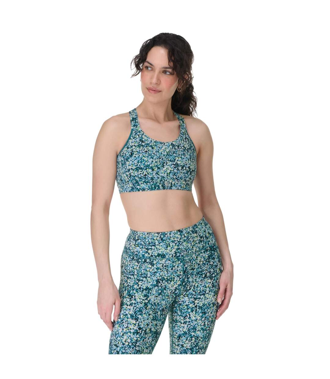 Brassière De Sport Motif/style Prairie Power Femme Bleu Sweaty Betty-4