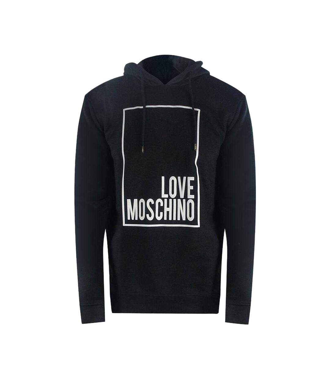 Sweat À Capuche Motif/style Logo Rectangulaire Femme Noir Love Moschino-1