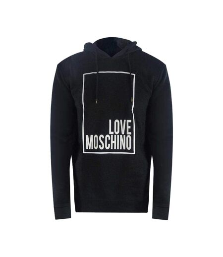 Sweat À Capuche Motif/style Logo Rectangulaire Femme Noir Love Moschino