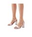 Womens/ladies swirl satin wide block heel sandals blush Dorothy Perkins