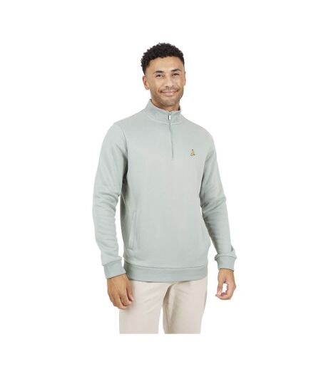 Mens Quarter Zip Sweatshirt Mineral Green Brave Soul