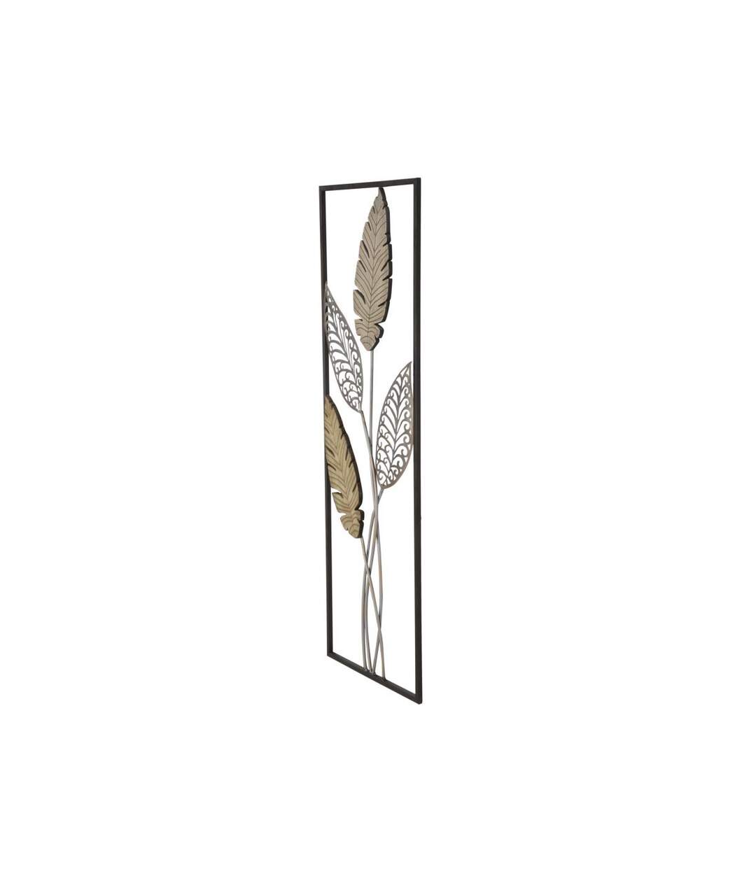 Déco Murale Encadrée en Métal Foglie 91cm Argent & Or-3