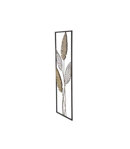Déco Murale Encadrée en Métal Foglie 91cm Argent & Or