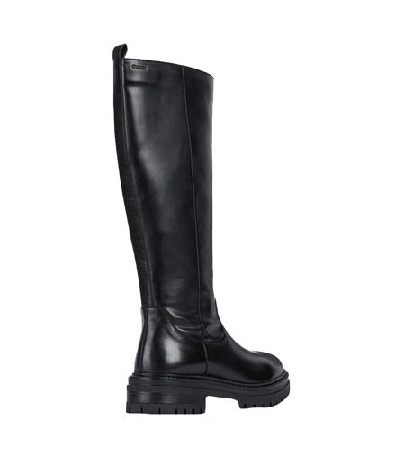 Womens/ladies D Iridea C Leather Knee-high Boots Black Geox