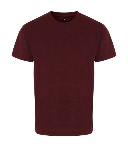 Mens performance t-shirt burgundy/black melange TriDri