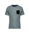 T-shirt manches courtes avec poche - K375 - gris - homme - coton bio