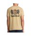 T-Shirt beige homme timberland washed back on trhe road-2
