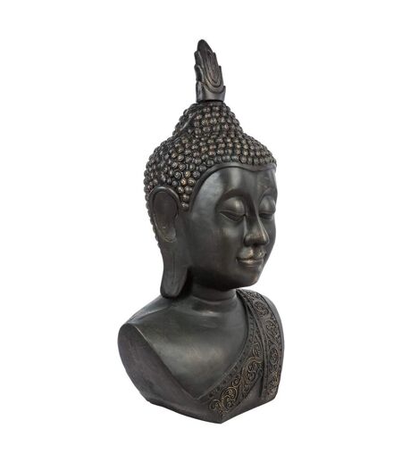 Statue Bouddha Tête Souriante 113cm Noir