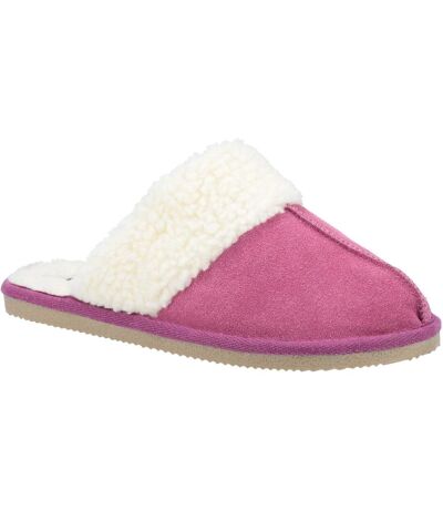 Womens/ladies Arianna Suede Slippers Pink Hush Puppies