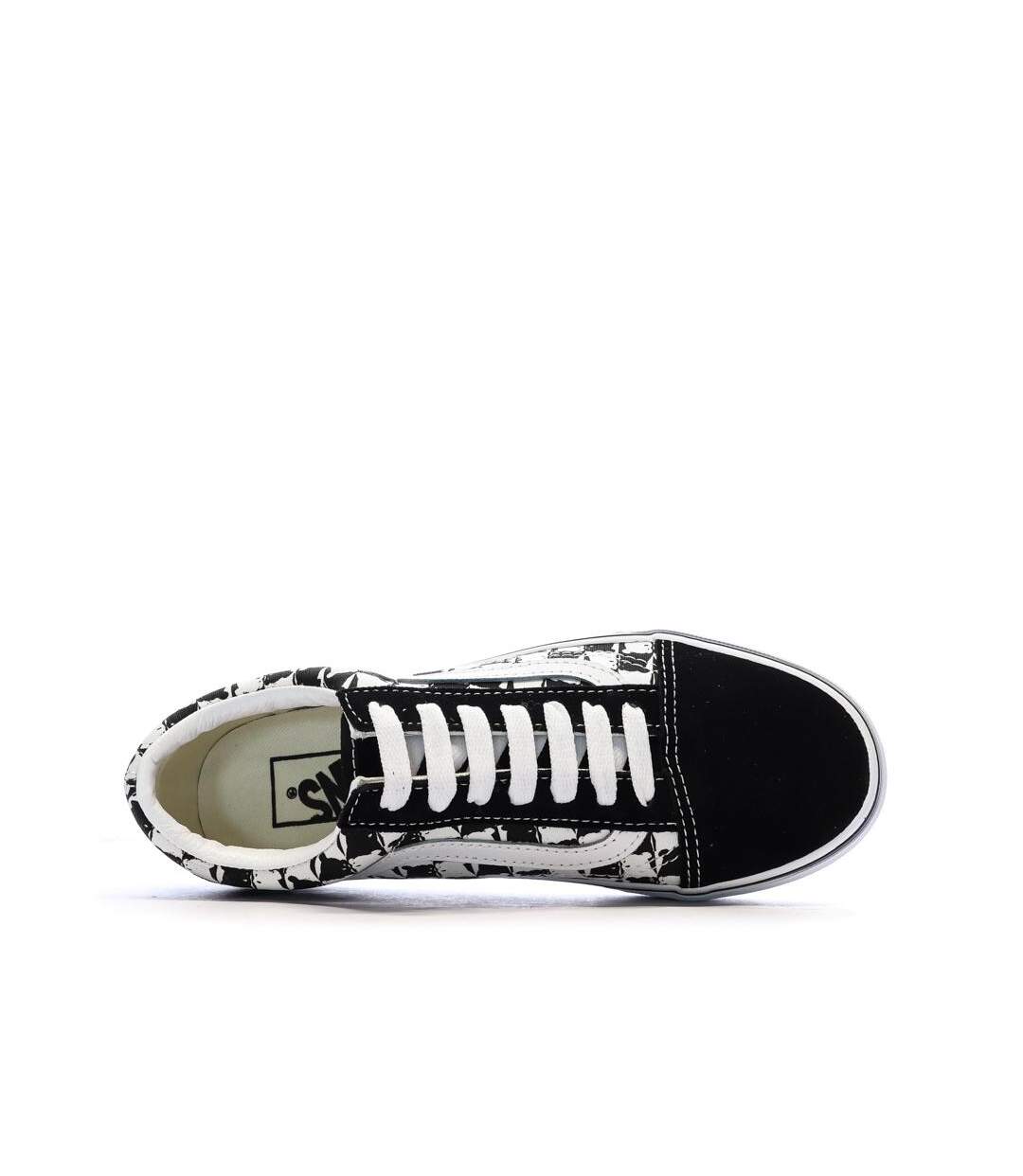 Baskets blanches/noires homme vans old skool checker-4