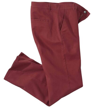 Pantalon Chino Stretch Rouge Brique 