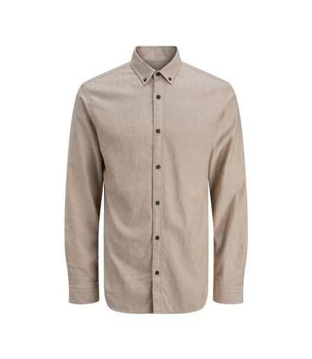 Chemise beige homme jack & jones classic melange