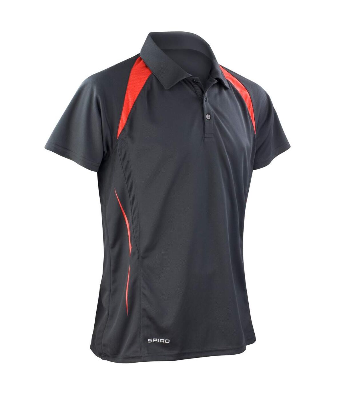 Spiro Mens Sports Team Spirit Performance Polo Shirt (Black/Red) - UTRW1470