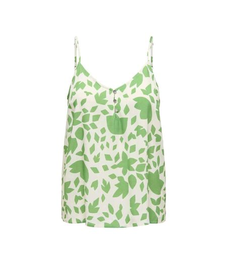 Débardeur beige/vert femme only selina